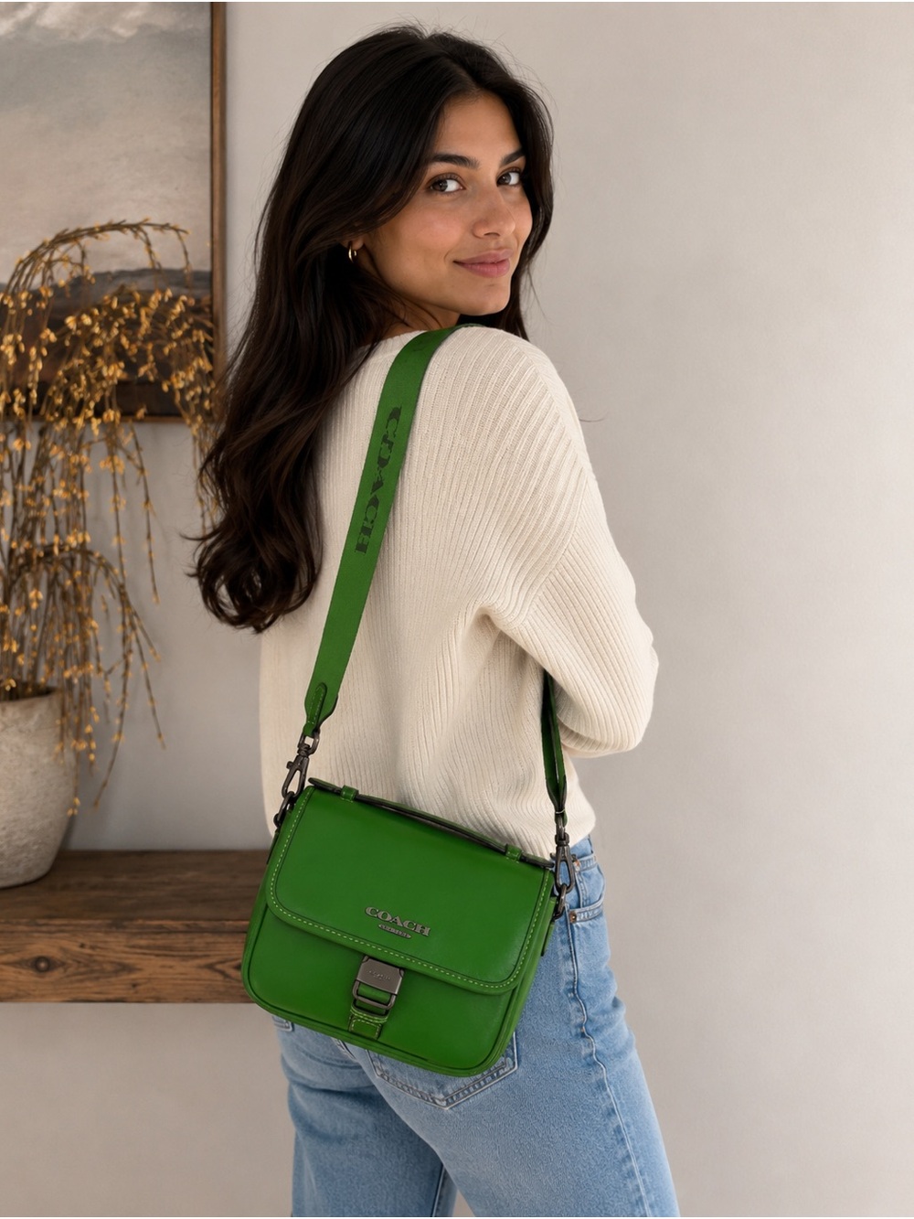 COACH Green Leather Bag